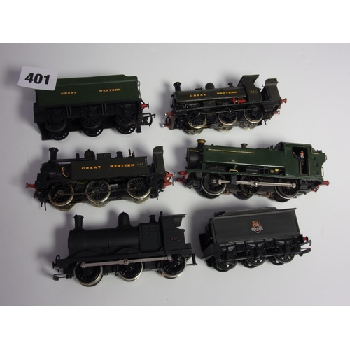 401 - 00 GAUGE MODEL RAILWAY, SPARES & REPAIR BOX INCLUDING : HORNBY 0-6-0 849 TANK LOCO, KIT BUILT 0-6-0 ... 