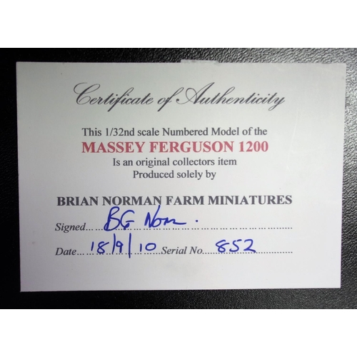 443 - A BRIAN NORMAN FARM MINIATURE BOXED 1:32 SCALE NUMBERED MODEL OF MASSEY FERGUSON 1200 PRODUCED SEPTE... 