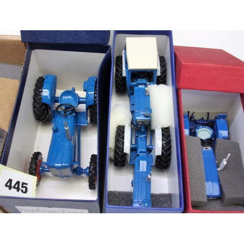 445 - CENFYN DAVIES LEYLAND 384 TRACTOR FORD DOE 180 FORDSON DEXTA 4WD AND A NUFFIELD 1968 4/65 TRACTOR CA... 