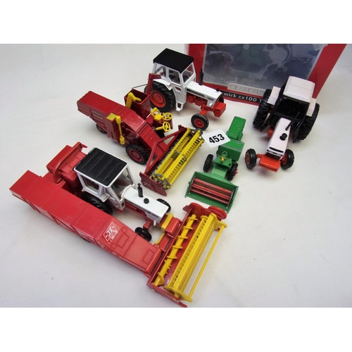 453 - MISC. COMBINE AND TRACTORS COMPRISING A CORGI MAJOR MASSEY FERGUSON 780 COMBINE, CORGI DAVID BROWN 1... 