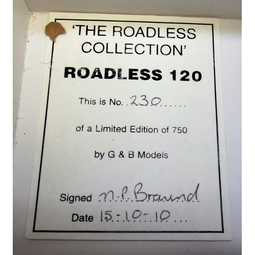454 - A BOXED ROADLESS COLLECTION 120 LIMITED NUMBER 230/750 BY G&B MODELS OF A ROADLESS 120 TRACTOR MODEL