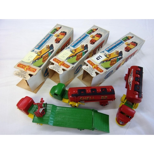 471 - CRESCENT TOYS NUMBER 1276 SCAMMELL SCARAB WITH SHELL BP TANKER T/W 1276 SCAMMELL SCARAB WITH ESSO TA... 