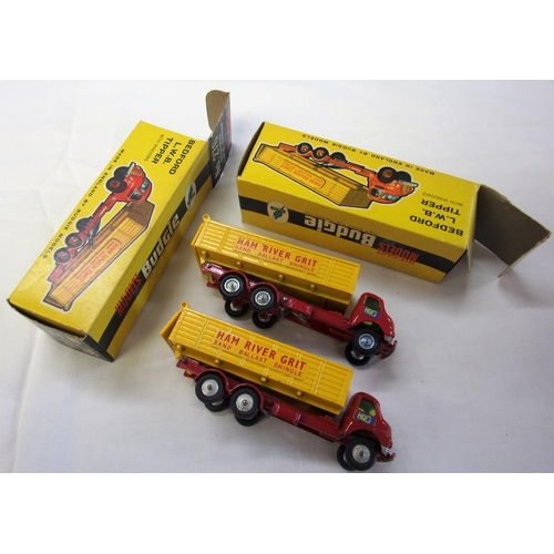 474 - 2 BUDGIE NUMBER 276 BEDFORD LWB TIPPERS IN BOXED CONDITION