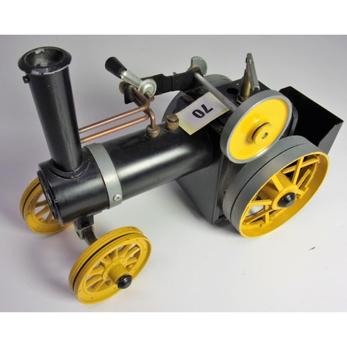 70 - MAMOD, EARLY U/B AGRICULTURAL ENGINE, WITH YELLOW WHEELS, BLACK BOILER & FIREBOX, MAMOD ON SMOKE BOX