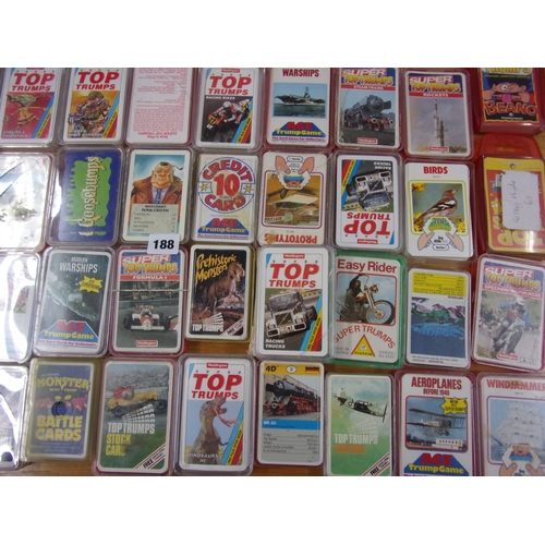 188 - QUANTITY OF MISC MOSTLY TOP TRUMPS CARDS ETC.