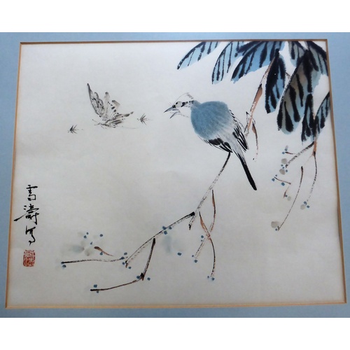 558 - CHINESE WATER COLOURS LABEL WANG XUE TAO (5), each approx. 28 x 23.5 cm