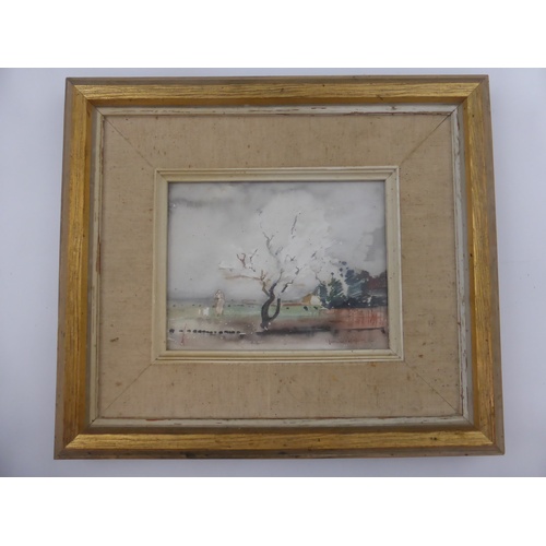 580 - 4 MISC PICTURES INCLUDING GEOFFREY LEE PASTEL ‘THE GARDENS MALVERN’, GUNNAR BERGLUND SMALL WATERCOLO... 