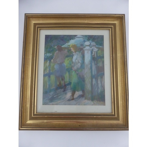 580 - 4 MISC PICTURES INCLUDING GEOFFREY LEE PASTEL ‘THE GARDENS MALVERN’, GUNNAR BERGLUND SMALL WATERCOLO... 