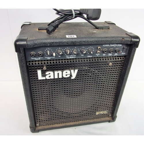 101 - A LANEY HARD CASE MAX HCM 30B 50 WATT BASE COMBO WITH 10 INCH SPEAKER