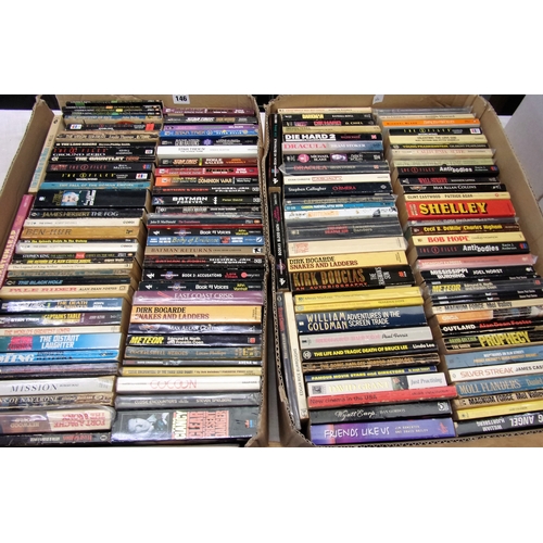 146 - 2 GOOD TRAYS OF PAPERBACK BOOKS IN PARTICULAR TV AND MOVIE RELATED INCLUDING SCI-FI TITLES STAR TREK... 