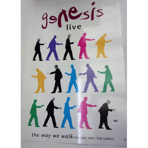 153 - MUSIC POSTER GENESIS LIVE THE WAY WE WALK VOLUME 2 THE LONGS, PRINTED BY VIRGIN MEDIA POSSIBLY AO SI... 