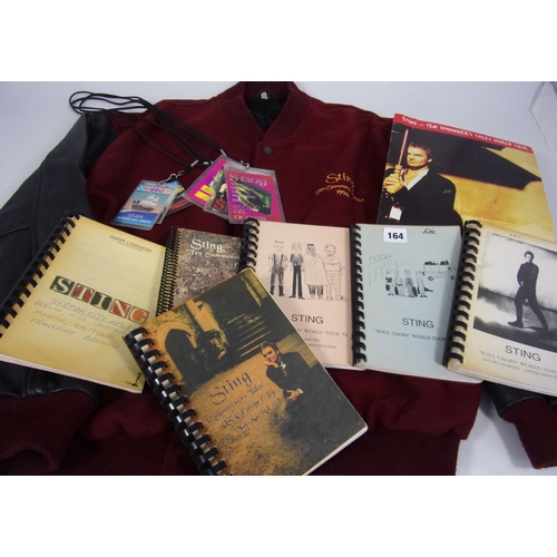 164 - STING 1994 '10 SUMMONERS TALES' MISC. TOUR ITEMS INC. TOUR JACKET, 3 TOUR PASSES, 7 STING/ POLICE PA... 