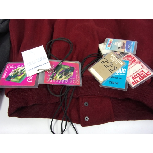 164 - STING 1994 '10 SUMMONERS TALES' MISC. TOUR ITEMS INC. TOUR JACKET, 3 TOUR PASSES, 7 STING/ POLICE PA... 