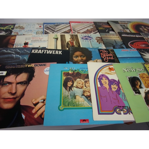 65 - COLLECTION OF LPS AND RECORDS, ROCK AND POP, MANY BEATLES INCLUDE LENNON SHADE FISH, BLONDIE EAT TO ... 