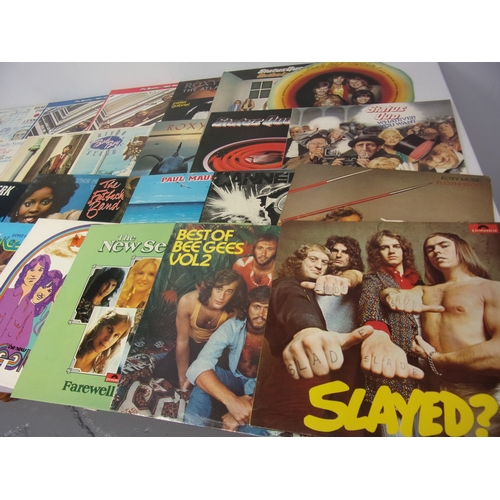 65 - COLLECTION OF LPS AND RECORDS, ROCK AND POP, MANY BEATLES INCLUDE LENNON SHADE FISH, BLONDIE EAT TO ... 