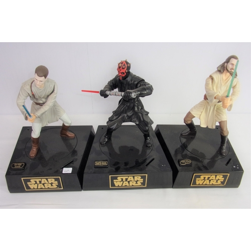 509 - TRIO OF STAR WARS FIGHTING CHARACTERS WHICH CLIP TOGETHER TO FORM A SCENE WHEN COIN IS ADDED TO THE ... 