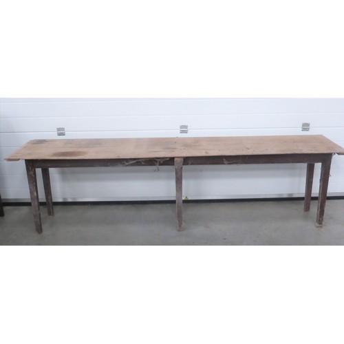 55 - LONG BENCH/ TABLE ON SQUARE TAPERED LEGS