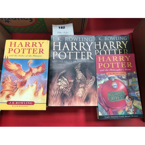 182 - HARRY POTTER , FIRST EDITIONS AND PAPERBACKS ; ORDER OF THE PHOENIX 2003 FE WITH DUST JACKET, PRISON... 