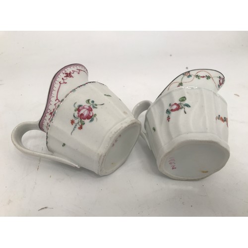 713 - 2 NEW HALL CREAM JUGS