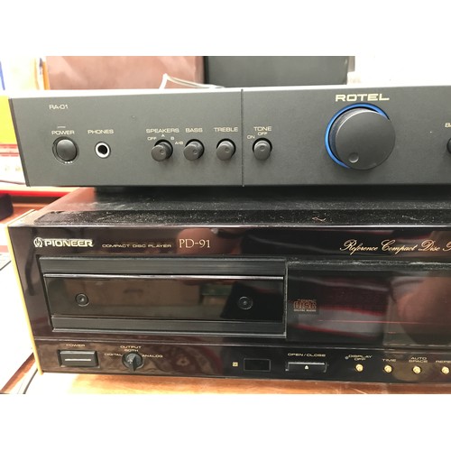 117 - ROTEL RA-01 STEREO INTEGRATED AMPLIFIER T/W PIONEER PD-91 CD PLAYER