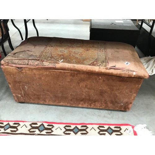 247 - DISTRESSED OTTOMAN BOX (BROWN) IN NEED OF RESTORATION