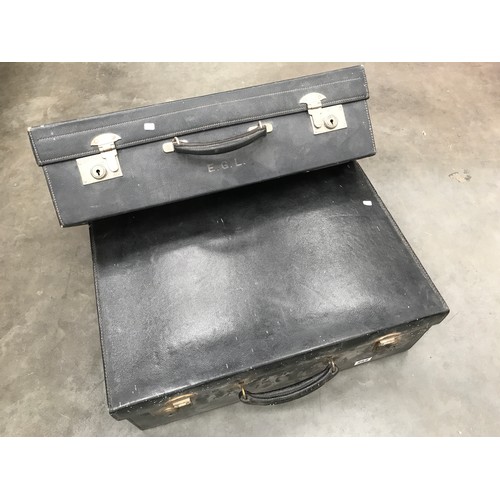 252 - 2 VINTAGE SUITCASES (BLACK)