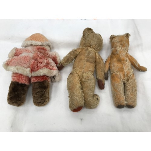 522 - VINTAGE FATHER CHRISTMAS TEDDY BEAR AND 2 OTHERS