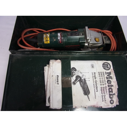 65 - METABO POWER PLANER TOGETHER WITH A METABO ANGLE GRINDER/DISK CUTTER BOTH IN CASES