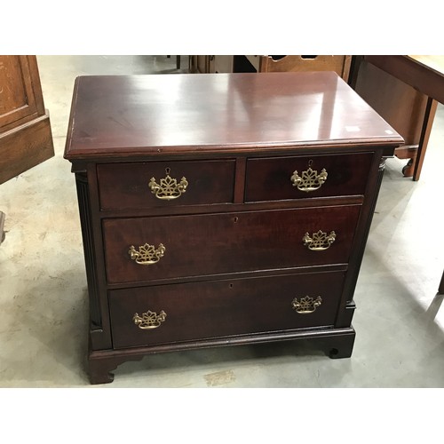 136 - MAHOGANY CHEST OF 2 OVER 2 DRAWERS, APPROX. 80 w x 50 d x 77 h