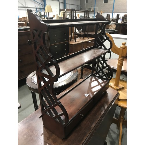 207 - MAHOGANY WALL SHELVES