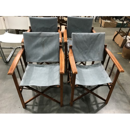 433 - SET OF 4 RECENTLY RE UPHOLSTERED FOLDING 'DIRECTORS' CHAIRS