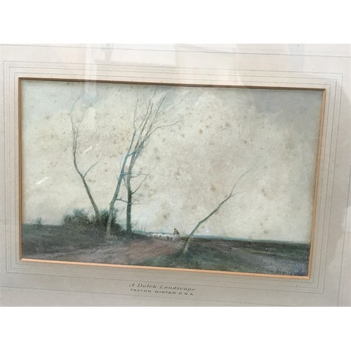 561 - WILLIAM TATTON WINTER  (1855-1928) WATERCOLOUR 'A DUTCH LANDSCAPE' APPROX. 32 X 20 CM (FOXED)