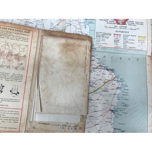 15 - 2 VINTAGE SHELL ROAD MAPS OF EAST AFRICA 
P SECTION 1 AND 2, RARE COPIES OF OLD MAPS SHS 4.00,