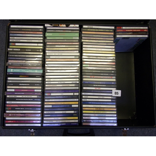 85 - CASE OF APPROX 100 CDS OF MIXED GENRE MUSIC EPOCH AND ARTISTS