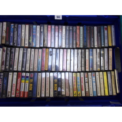 98 - APPROX 180 TAPE CASSETTES 1970S 80S GENRE MUSIC WITH SELECTION OF ARTISTS AND BANDS