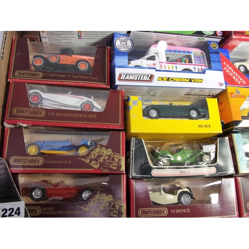 6 - MATCHBOX RED BOXED DIE CAST MODELS 6 IN TOTAL TOGETHER WITH A LIGHT BLUE MODELS OF YESTERYEAR FURTHE... 