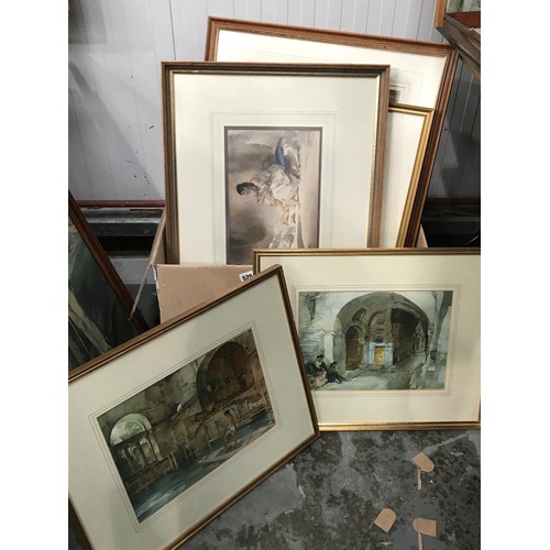 520 - 5 MISC. FRAMED WILLIAM RUSSELL FLINT PRINTS INC. CONFIDENTIAL EXCHANGES