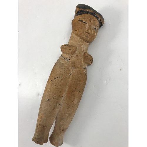 1719 - CARVED WOODEN ETHNIC DOLL, POSSIBLY TRIBAL FERTILITY DOLL