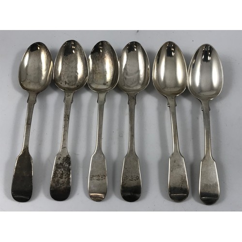 1943 - 4 AND 2 OTHER GEORGIAN SILVER DESSERT SPOONS, APPROX 245g