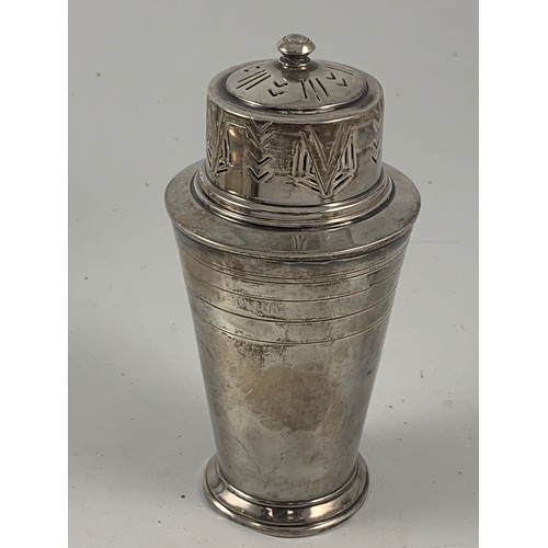 1855 - STYLISH ART DECO SILVER SIFTER BY WALKER AND HALL APPROX. 110g