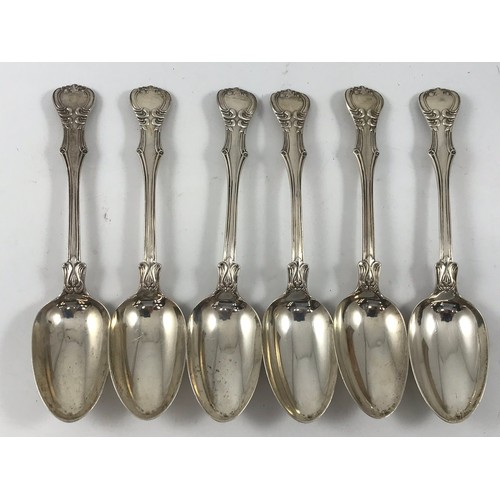 1947 - 6 SILVER TABLESPOONS APPROX. 550g