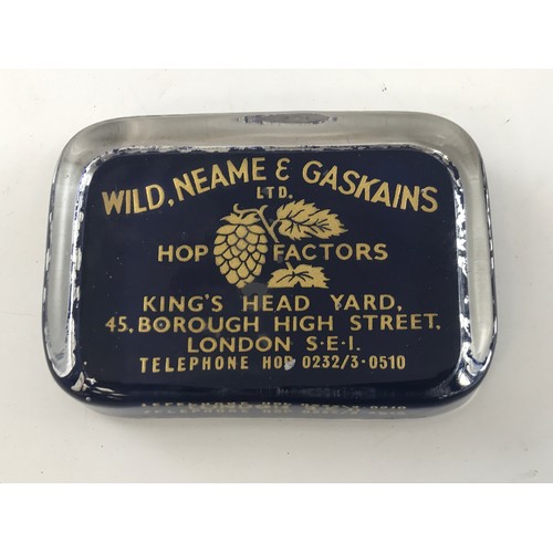 1806 - WILD. NEAME & GASKINS HOP FACTORS ADVERTISING GLASS PAPERWEIGHT