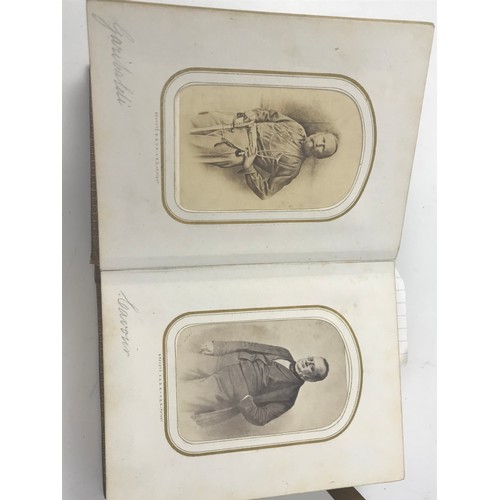 1836 - PHOTOGRAPH ALBUM WITH GILT METAL CLASP AND LEATHER BINDING WITH VICTORIAN ERA PHOTOGRAPHS INCLUDING ... 