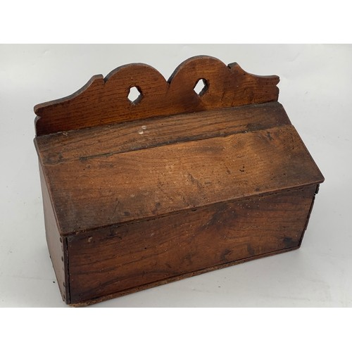 925 - CANDLE BOX,  BRASS BOUND WALNUT VENEER CANTEEN, NO CONTENTS AND AN OAK CANTEEN