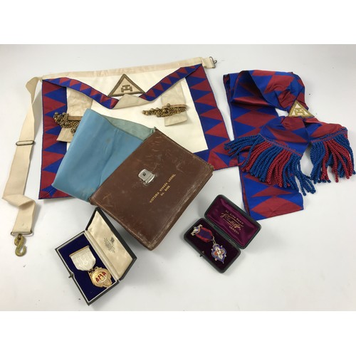 1354 - MASONIC ITEMS INC. 2 SILVER GILT MEDALS