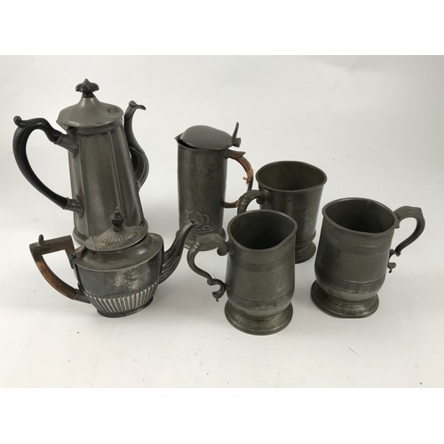 706 - QUANTITY MISC. PEWTER INCLUDING TUDRIC JUG AF