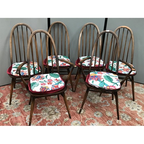 419 - SET OF 4 PLUS 2 ERCOL HOOP BACK CHAIRS