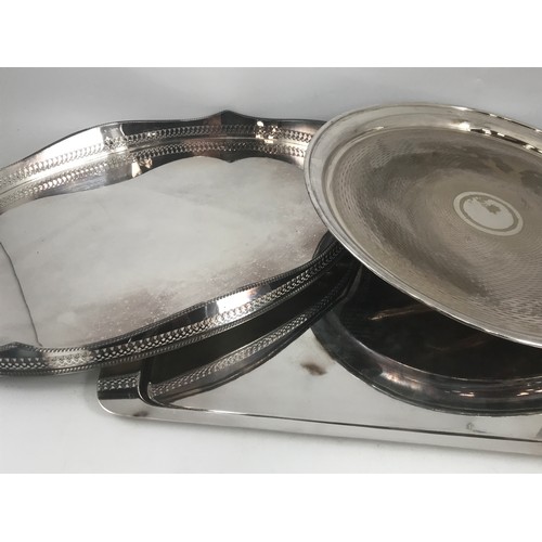 1844 - 3 SILVER PLATED TRAYS