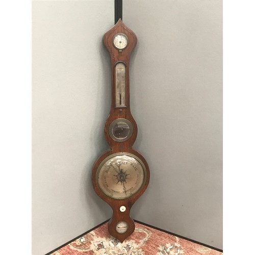 699 - P.SETTA GLOUCESTER 19TH CENTURY MAHOGANY BANJO BAROMETER