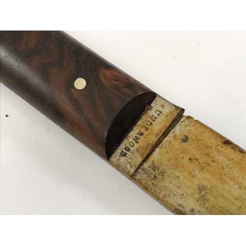 1642 - GOOD QUALITY, POSSIBLY EDWARDIAN, HUNTING KNIFE BY UNDERWOOD WITH LEATHER SHEATH, BLADE APPROX. 12.5... 